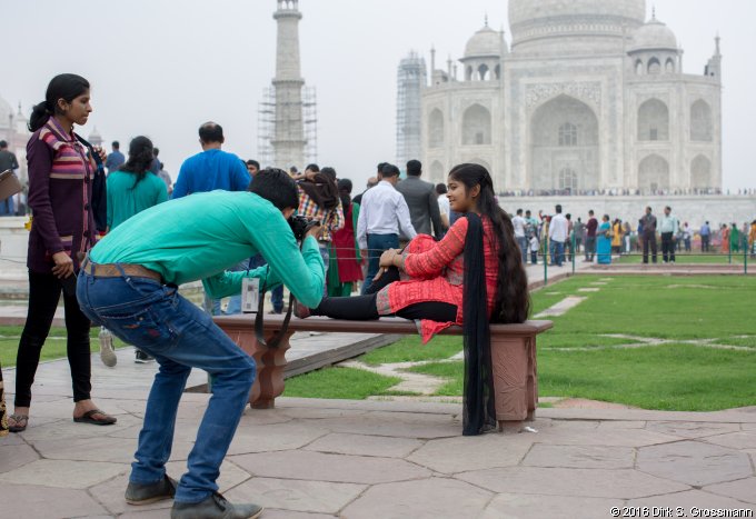 Taking Photos in Front of the Taj Mahal (Click for next image)