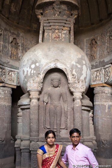 Couple in the Chaitya of Ajanta Cave 19 (Click for next image)