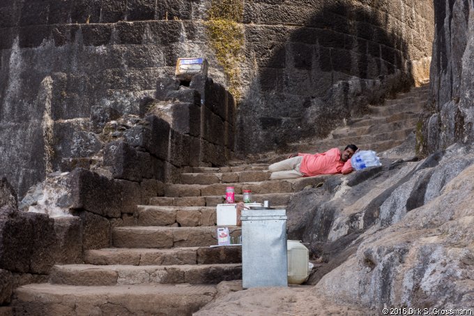 Dealer Sleeping at the Entrance to the Raigad Fort (Click for next image)